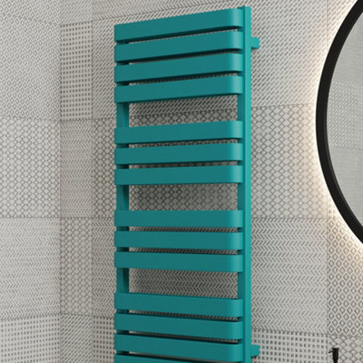 Terma Warp T Bold Teal Electric & Gas Flat Towel Warmer (W)500Mm X (H)1110Mm