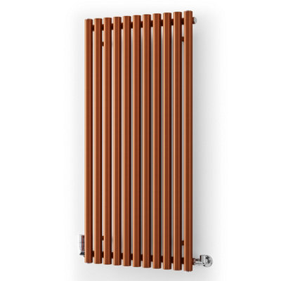 B&Q -  Rolo Room Copper Electric Horizontal Or Vertical Designer 3028Btu Radiator(W)590mm X (H)1200mm