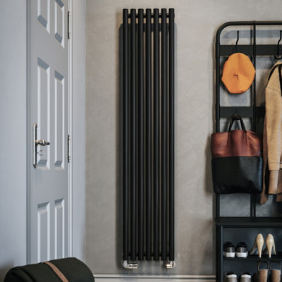 Terma Rolo Room Black Hydronic Horizontal Or Vertical Designer 2738Btu Radiator(W)370mm X (H)1800mm from B&Q