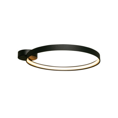 Luminosa Lighting Luminosa Circle Integrated Led Semi Flush LightMatt Black3870Lm3000K from B&Q