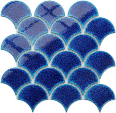 Ilcom Mosaic Tile Sheet In Ceramic On Mesh 29Cm X 28.5CmBlue Sky from B&Q