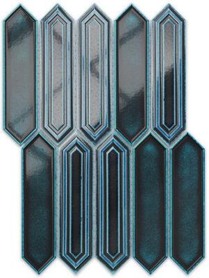 Ilcom Mosaic Tile Sheet In Ceramic On Mesh 35Cm X 25.5CmCrystal from B&Q
