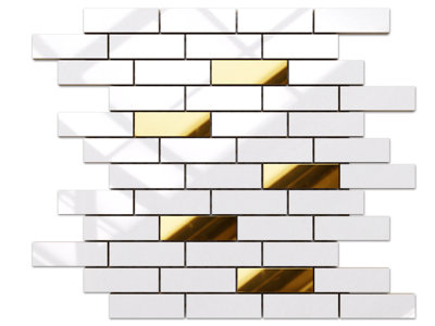 Ilcom Ceramic Mosaic On Mesh For Bathroom Or Kitchen 298mm X 373mmGold Mine
