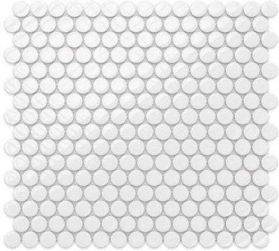 Ilcom Mosaic Tile Sheet In Ceramic On Mesh 31.7Cm X 29.3CmSnowballs from B&Q
