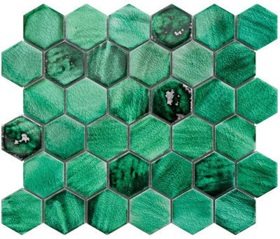 Ilcom Mosaic Tile Sheet In Ceramic On Mesh 31.2Cm X 27CmJungle Nature Hive from B&Q
