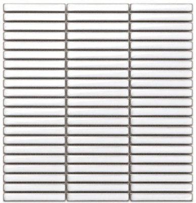 Ilcom Mosaic Tile Sheet In Ceramic On Mesh 28.2Cm X 29CmWhite Piano from B&Q