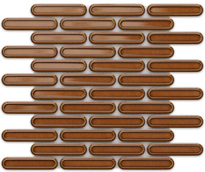 Ilcom Mosaic Tile Sheet In Ceramic On Mesh 30Cm X 30.5CmCaramel Savoiardi from B&Q
