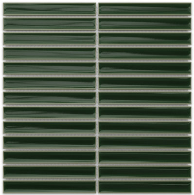 Ilcom Mosaic Tile Sheet In Ceramic On Mesh 29.5Cm X 29CmEmerald Piano from B&Q