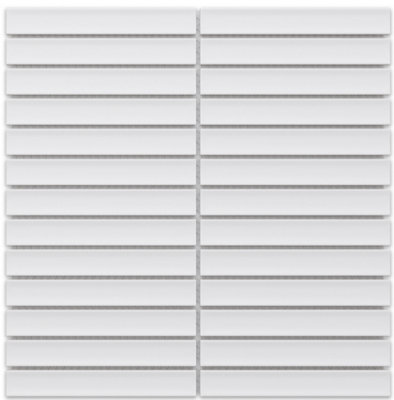 Ilcom Mosaic Tile Sheet In Ceramic On Mesh 29.5Cm X 30CmMatt White Piano from B&Q