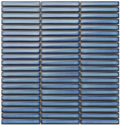 Ilcom Mosaic Tile Sheet In Ceramic On Mesh 28.2Cm X 29CmBlue Piano from B&Q
