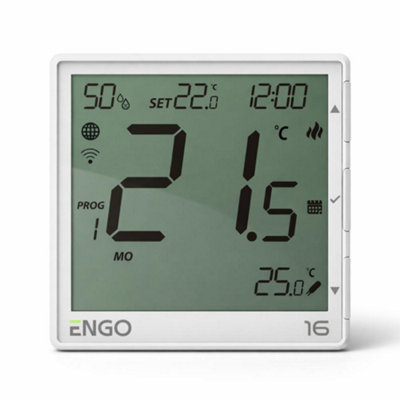 Engo Eone-16W Smart Thermostat Wifi Programmable 16A Underfloor HeatingWhite from B&Q