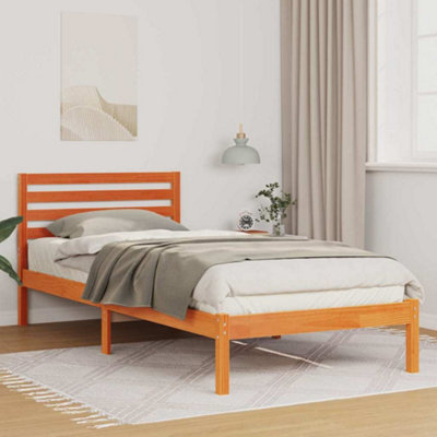 Berkfield With Headboard Wax Brown 80 X 210 Cm Solid Pine Wood from B&Q