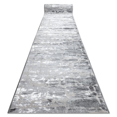 RugsX Runner Structural Mefe 6184 Two Levels Of Fleece Dark Grey 120 Cm 120X400 Cm from B&Q
