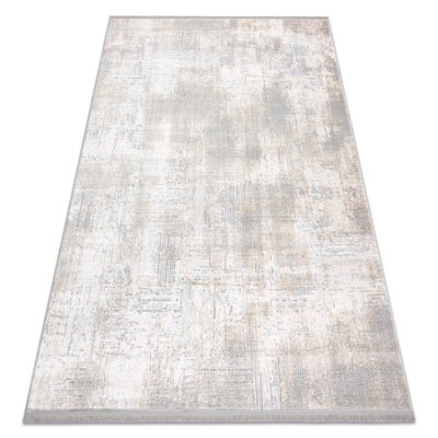 RugsX Modern Carpet Tuls StructuralFringe 51231 Vintage Ivory / Grey 80X150 Cm from B&Q