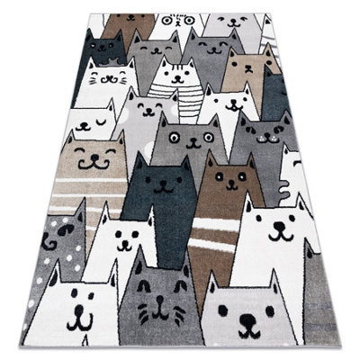 RugsX Carpet Fun Gatti For ChildrenCats Animals Colorful Multi 180X270 Cm from B&Q