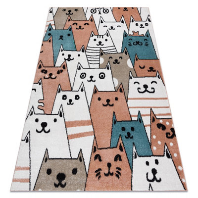 RugsX Carpet Fun Gatti For ChildrenCatsAnimals Pink 200X290 Cm from B&Q