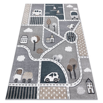 RugsX Carpet Fun Strade For ChildrenStreetTown Grey 140X190 Cm from B&Q