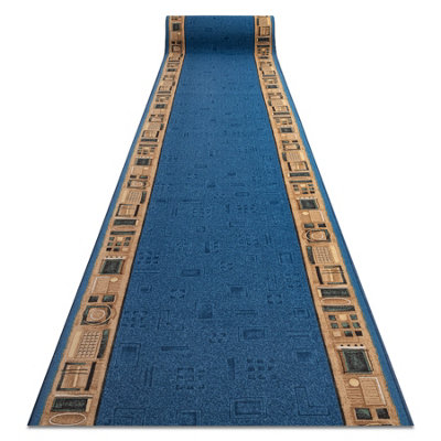 B&Q -  Runner Anti-Slip Jena Blue 67Cm 67X480 Cm