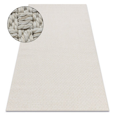 RugsX Carpet Origi 3661 CreamFlat-Woven Sisal String 155X220 Cm from B&Q