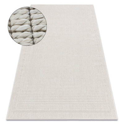 RugsX Carpet Origi 3727 CreamFrame Flat-Woven Sisal String 136X190 Cm from B&Q