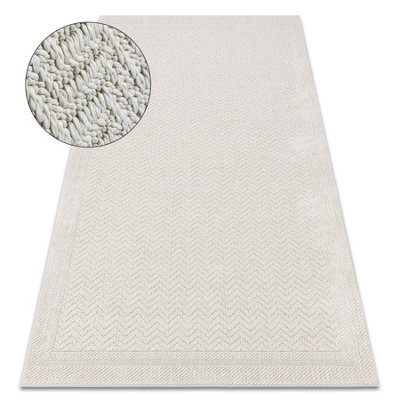RugsX Carpet Origi 3739 CreamFrameHerringbone Flat-Woven Sisal String 78X150 Cm from B&Q
