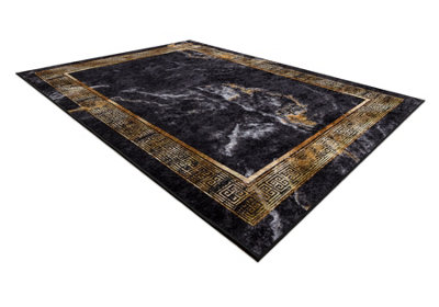RugsX Miro 51278.809 Washing Carpet MarbleGreek Anti-SlipBlack Gold 200X290 Cm from B&Q