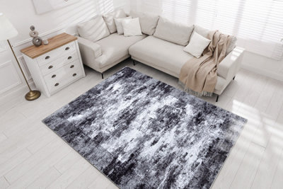 RugsX Miro 52241.801 Washing Carpet Vintage Anti-SlipGrey  160X220 Cm from B&Q
