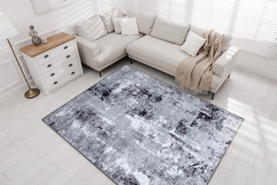 RugsX Miro 51924.812 Washing Carpet Abstraction Anti-SlipLight Grey  200X290 Cm from B&Q