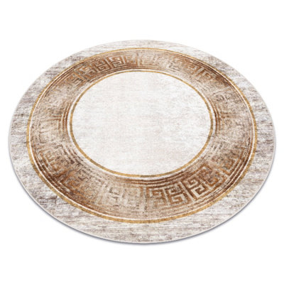 RugsX Miro 51236.807 Circle Washing Carpet MarbleGreek Anti-SlipBeige / Circle 80 Cm from B&Q