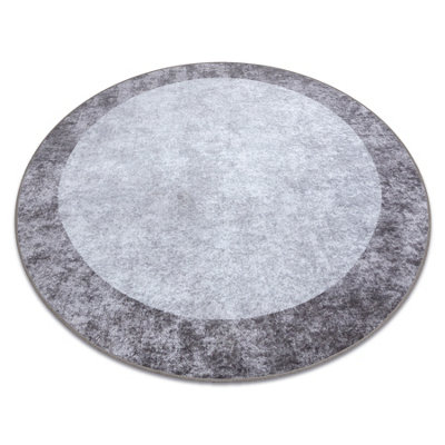 RugsX Miro 51648.803 Circle Washing Carpet Marble Anti-SlipDark Grey Circle 160 Cm from B&Q