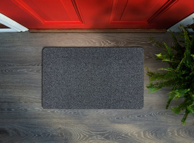RugsX Doormat Michigan 920 AntislipOutdoorIndoorGumAnthracite  50X80 Cm from B&Q