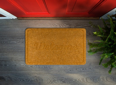 RugsX Doormat Welcome 1208 AntislipOutdoorIndoorCoconut  40X60 Cm from B&Q