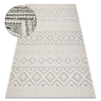RugsX Carpet Jersey 19234 GreyRhombusesStructuralLoop Boho  140X190 Cm from B&Q