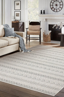 RugsX Carpet Jersey 19243 GreyChevronStructuralLoop Boho   80X150 Cm from B&Q