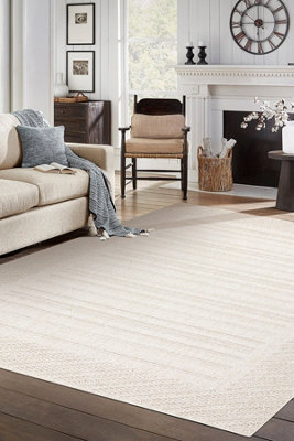 RugsX Carpet Jersey 19261 CreamFrameStructuralLoop Boho   120X170 Cm from B&Q