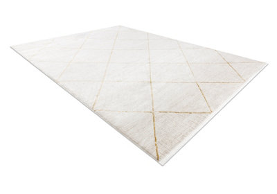 RugsX Modern Carpet Duke 51245 Cream / GoldTrellisStructuredVery Soft  200X290 Cm from B&Q