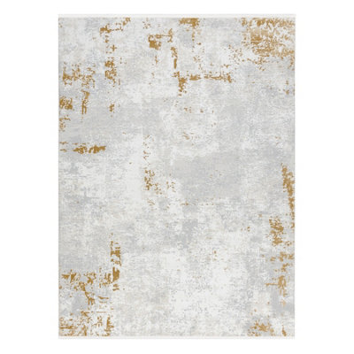 RugsX Modern Carpet Duke 51378 Cream / GoldConcreteStone StructuredVe  200X290 Cm from B&Q