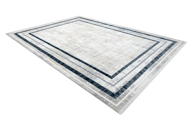 RugsX Modern Carpet Duke 51523 Cream / BlueFrameStructuredVery Soft  200X290 Cm from B&Q