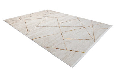 RugsX Modern Carpet Duke 51557 Cream / GoldGeometricStructuredVery So  120X170 Cm from B&Q
