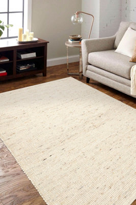 RugsX Nepal 2100 Beige CarpetWoolenDouble-SidedNatural  120X170 Cm from B&Q