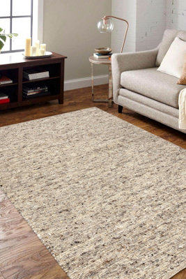 RugsX Nepal 2100 SandBeige CarpetWoolenDouble-SidedNatural  140X190 Cm from B&Q