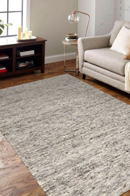 RugsX Nepal 2100 Natural GreyWoolenDouble-SidedNatural  160X220 Cm from B&Q