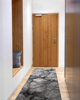 B&Q -  Runner Silver Marble Marble Grey 70Cm  70X340 Cm