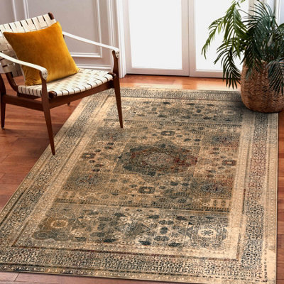 RugsX Wool Carpet Superior Mamluk Oriental Vintage Cream 300X400 Cm from B&Q