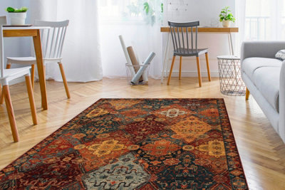RugsX Wool Carpet Omega Antik Torino OrientalRuby 135X200 Cm from B&Q
