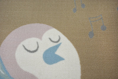 B&Q -  Carpet For Kids Loko Bird Beige Anti-Slip 120X170 Cm