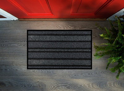 RugsX Doormat Arizona 935 AntislipOutdoorIndoorGumGrey   90X150 Cm from B&Q