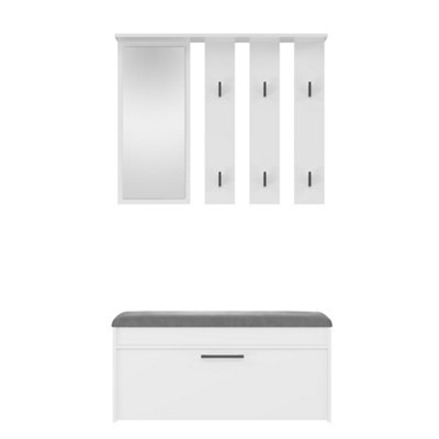 Gar Parma Shoe Cabinet Coat Rack And Mirror White from B&Q