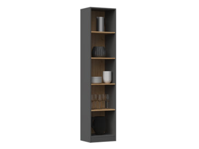 R50 Tall Bookcase Anthracite Artisan Oak from B&Q
