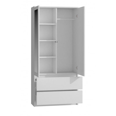 Ss-90 Malwa Mirror Wardrobe Anthracite Artisan Oak from B&Q